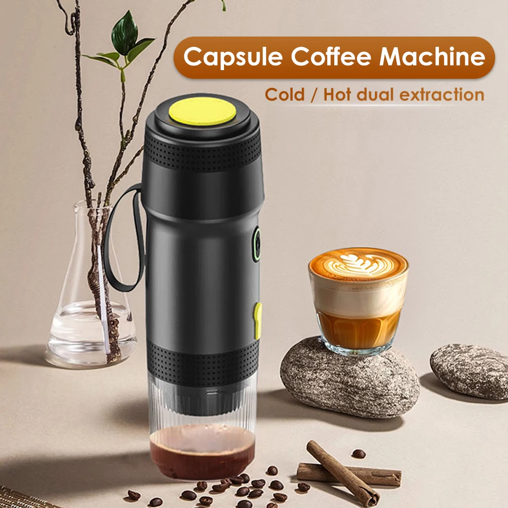 

Wireless Electric Portable Espresso 3-in-1 Coffee Machine for Car & Home Camping Coffee Maker Capsule Powder Travel Coffee Maker