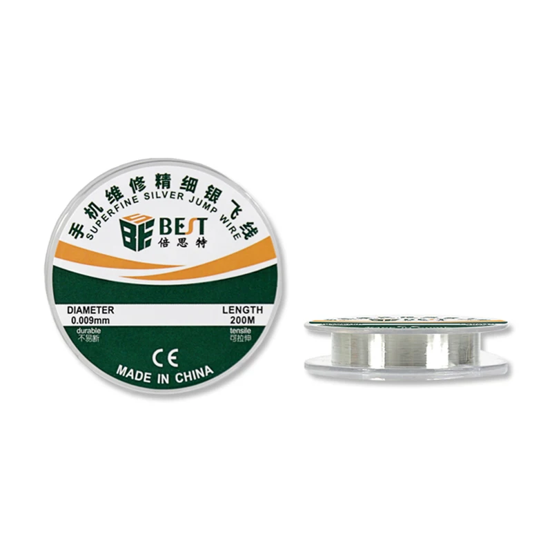 200M 0.009mm filo di salto in argento Ultra Fine isolato Fly Line per iPhone scheda madre saldatura riparazione Superfine PCB Jumper Wire