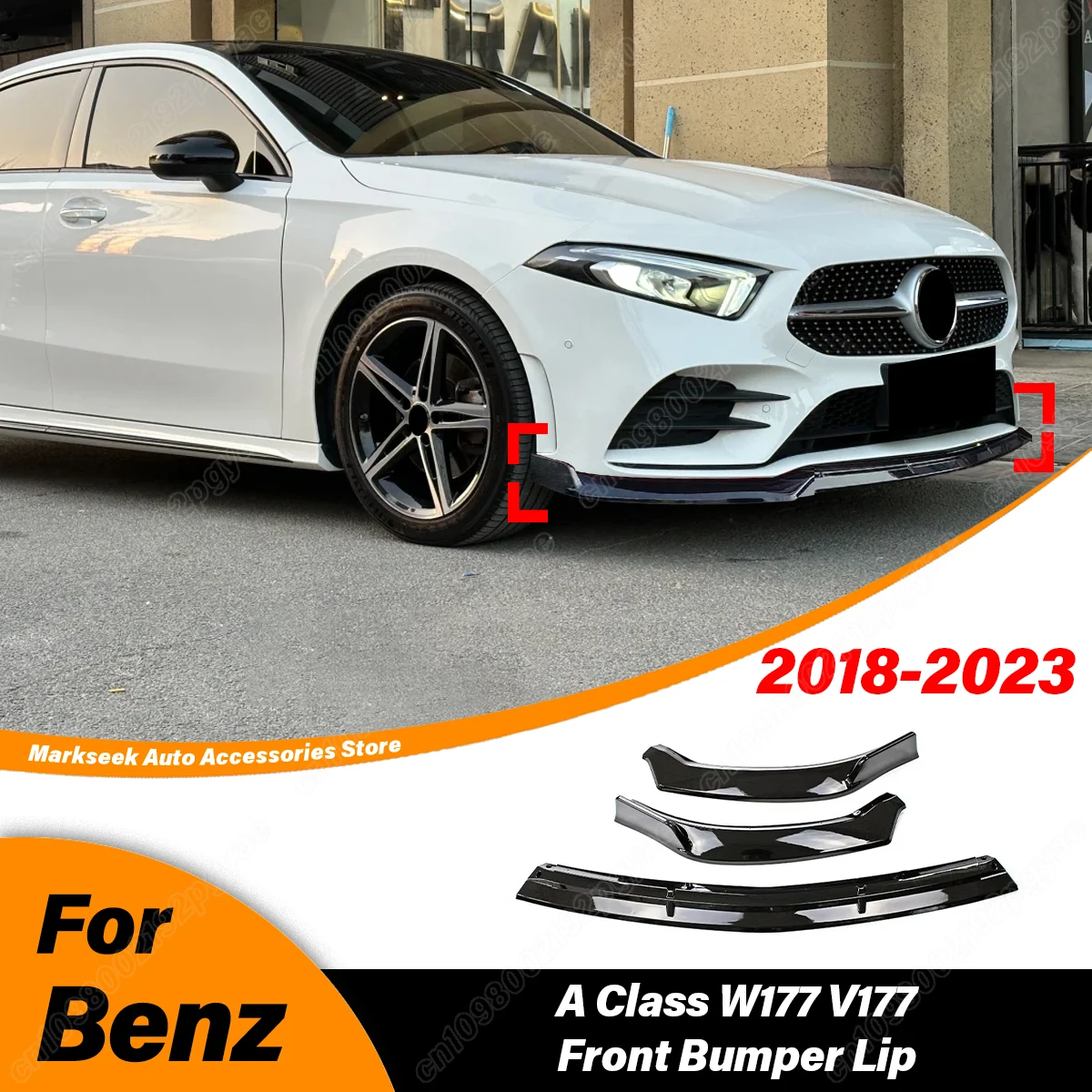 

Для Mercedes Benz A Class W177 V177 2018 2019 2020 2021 2022 2023 автомобильный передний бампер сплиттер для губ модификация комплект