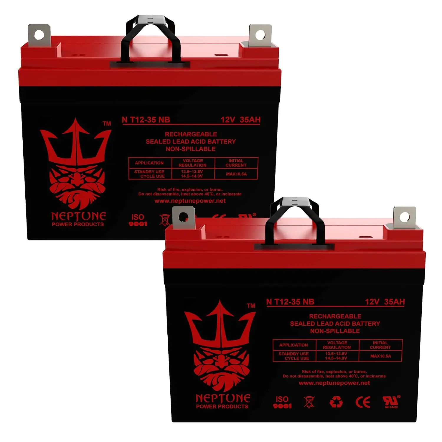 12V 35Ah Sealed Lead Acid Battery for Scooter & Electric Wheelchair Replacement, 2 Pack, Customized