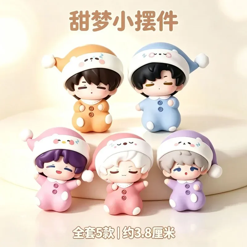 Cute Chibi Boy Figurine Pajama Nightcap Mini Figure Resin Desktop Ornament Kawaii Statue Car Dashboard Room Decor Anime FansGift - view 2