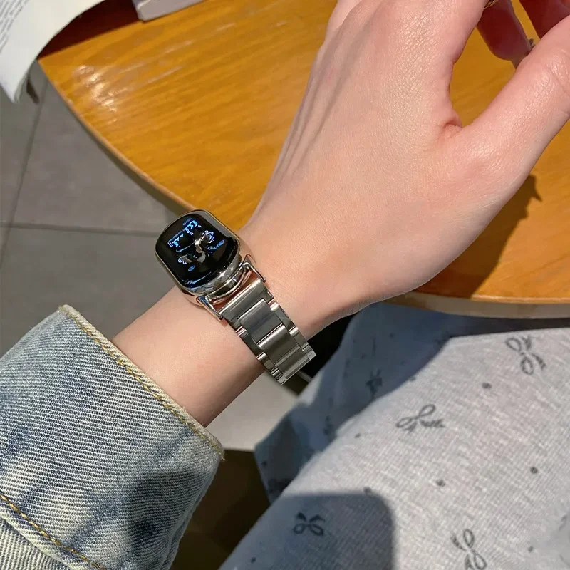 Stainless Steel Gold Strap for Xiaomi Mi Band 9 Metal Smart Watch Watchbands Bracelets for Miband 8 Correa Accessories