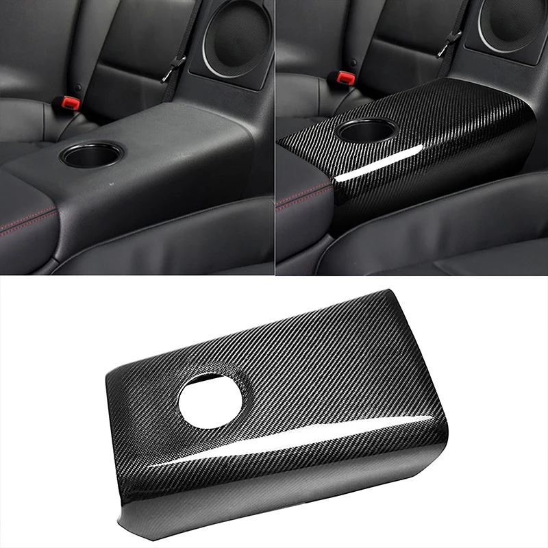 

For Nissan GTR GT-R R35 2008-2016 car accesorries real carbon fiber Car interior decoration sticker Rear seat armrest box cover