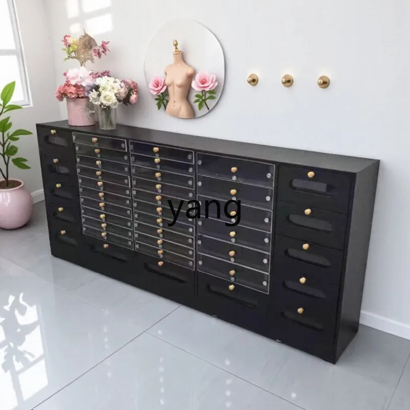 

LH retro solid wood manicure cabinet display cabinet nail polish storage locker floor