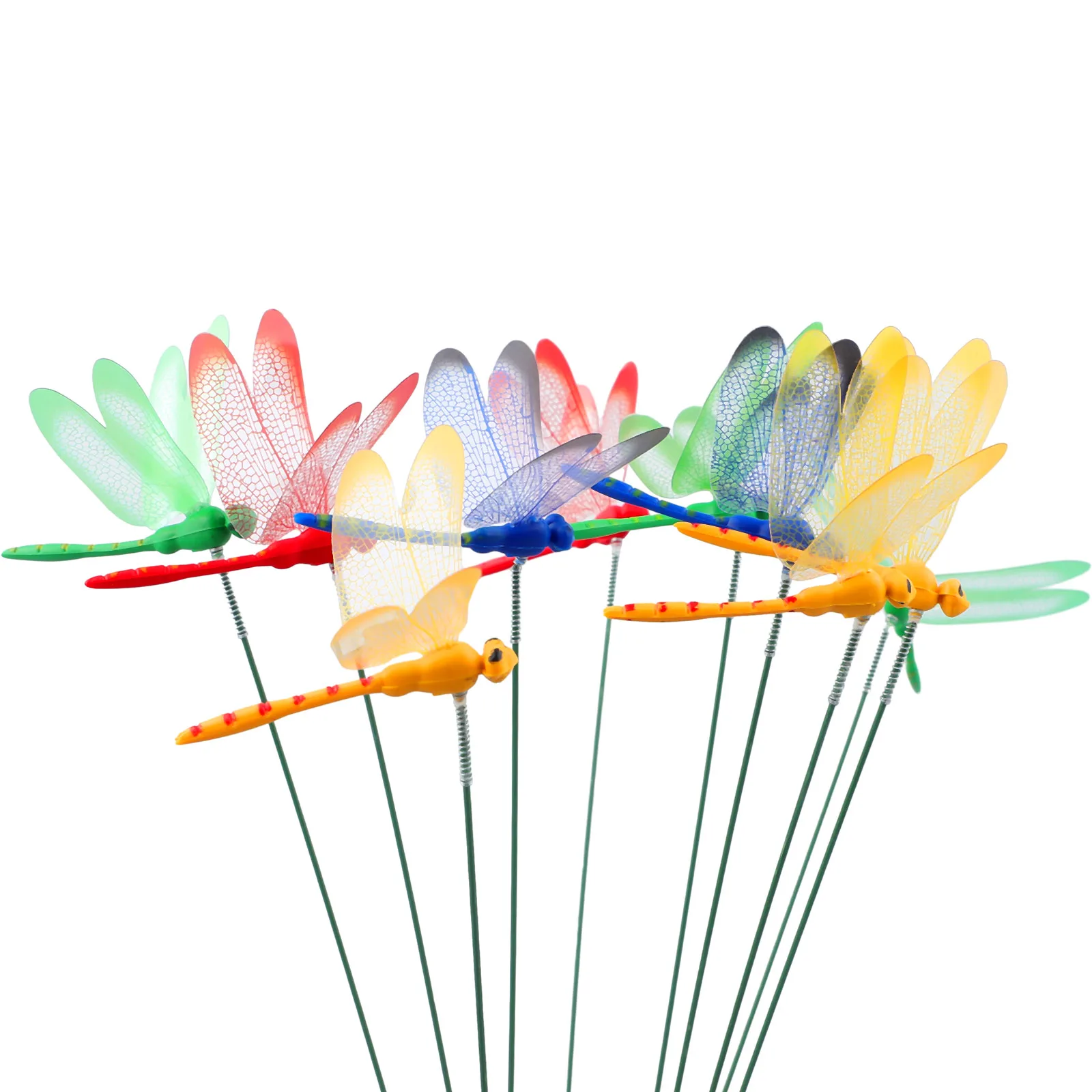 10PCS Dragonfly Stakes Garden Decoration Simulation Dragonfly Adapt For Outdoor Yard Living Room Decor Garden Decoration Tools