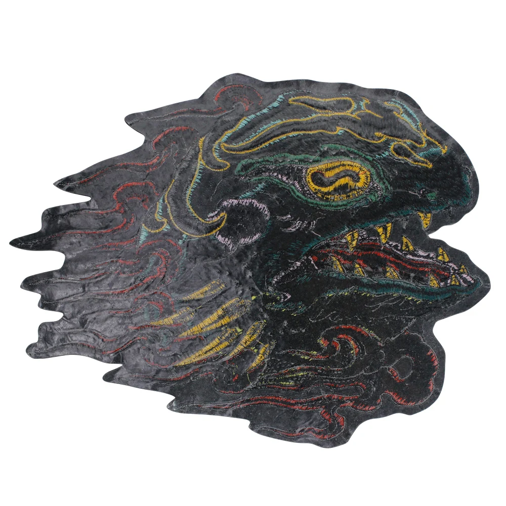 بقع الوحش غريبة الأسماك النسيج بقع التطريز زين الحديد على ملصق شارات الزخرفية لسترات نادي MC 5 قطع