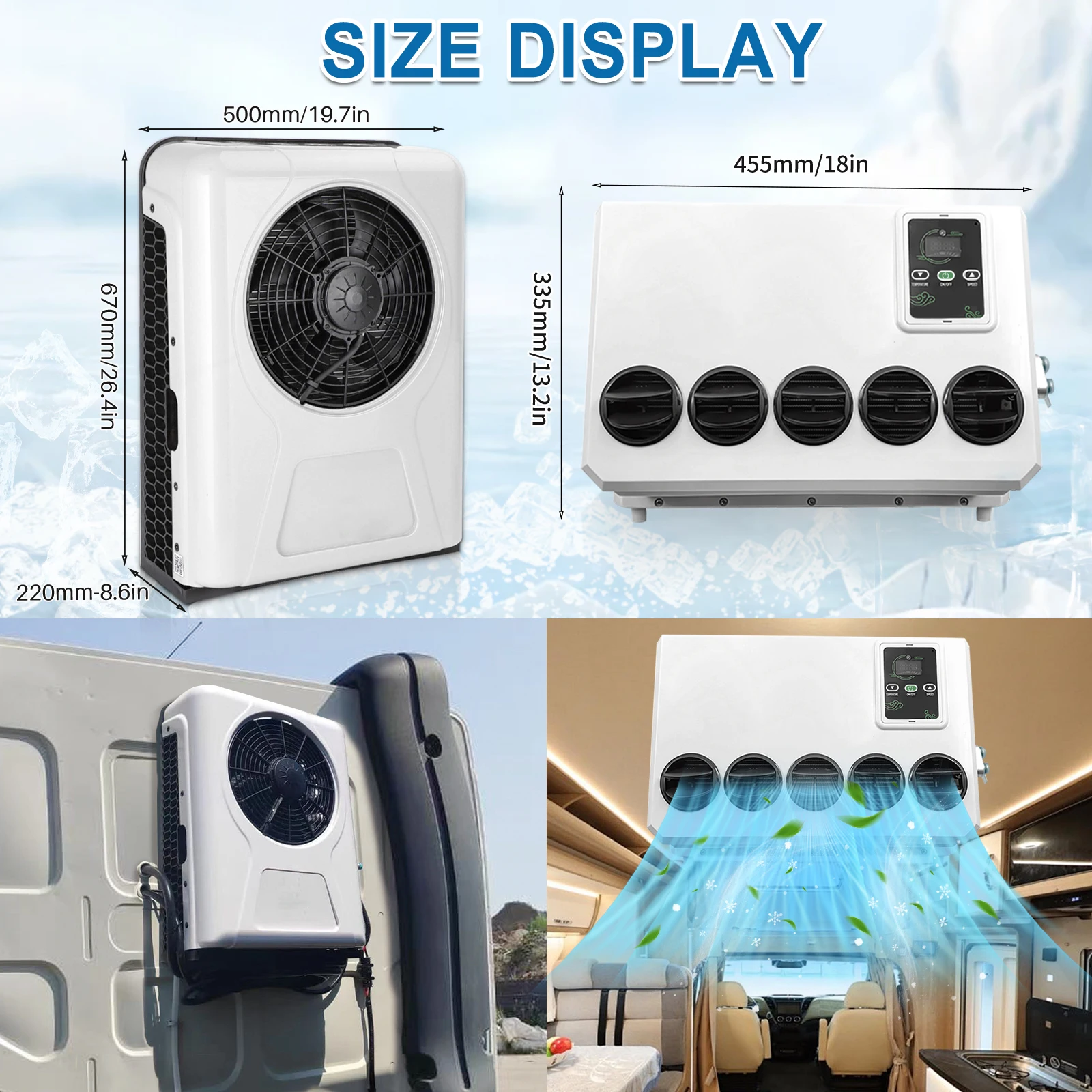 10500BTU سيارة كهربائية سبليت مكيف الهواء السيارات وقوف السيارات نظام تكييف الهواء للحافلة مخيم فان شاحنة جرار ألمانيا #3