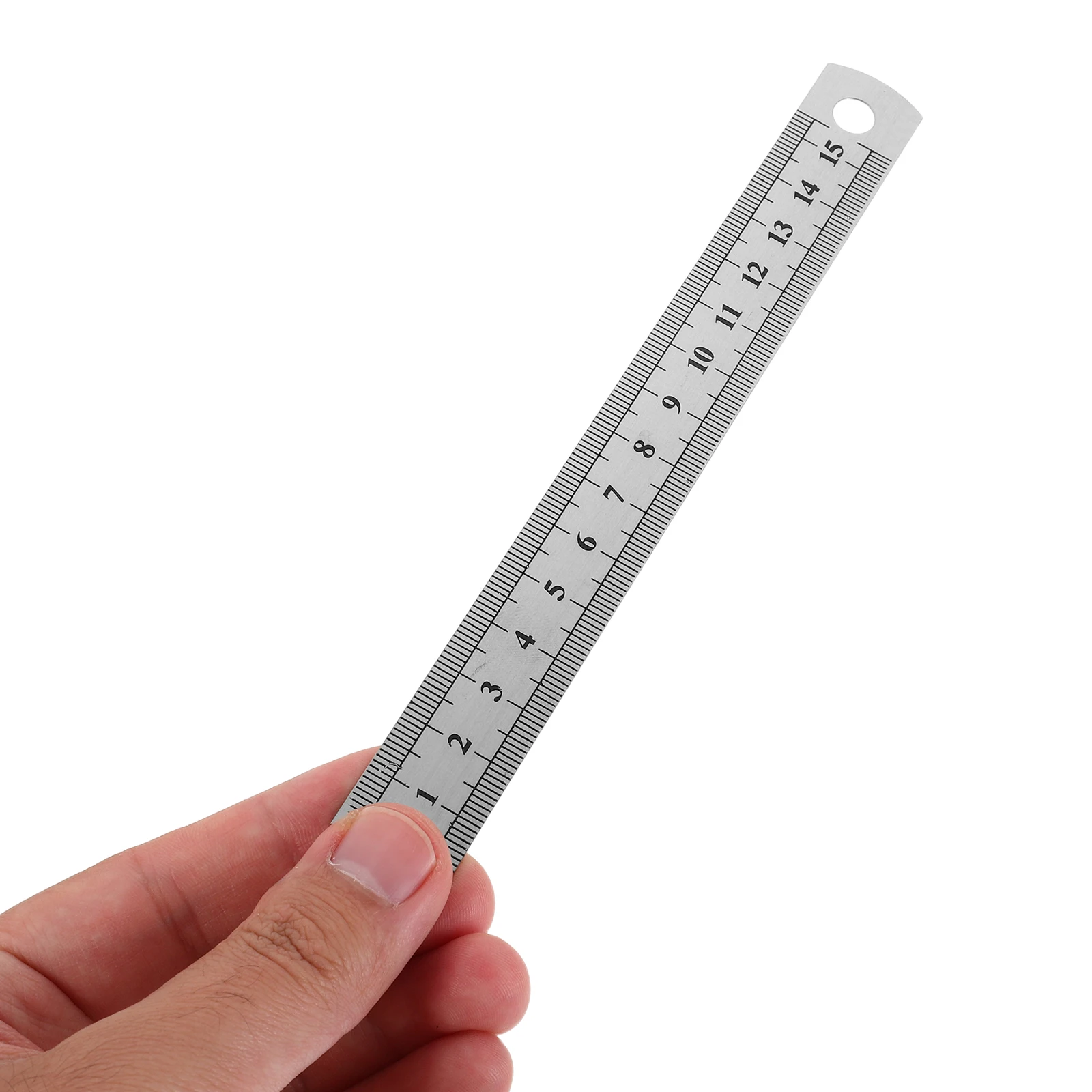 

15Cm 6 Inch Stainless Steel Pocket Ruler Dual Scale Metal Straight Edge Measuring Tool For School Office Woodworking Guitar