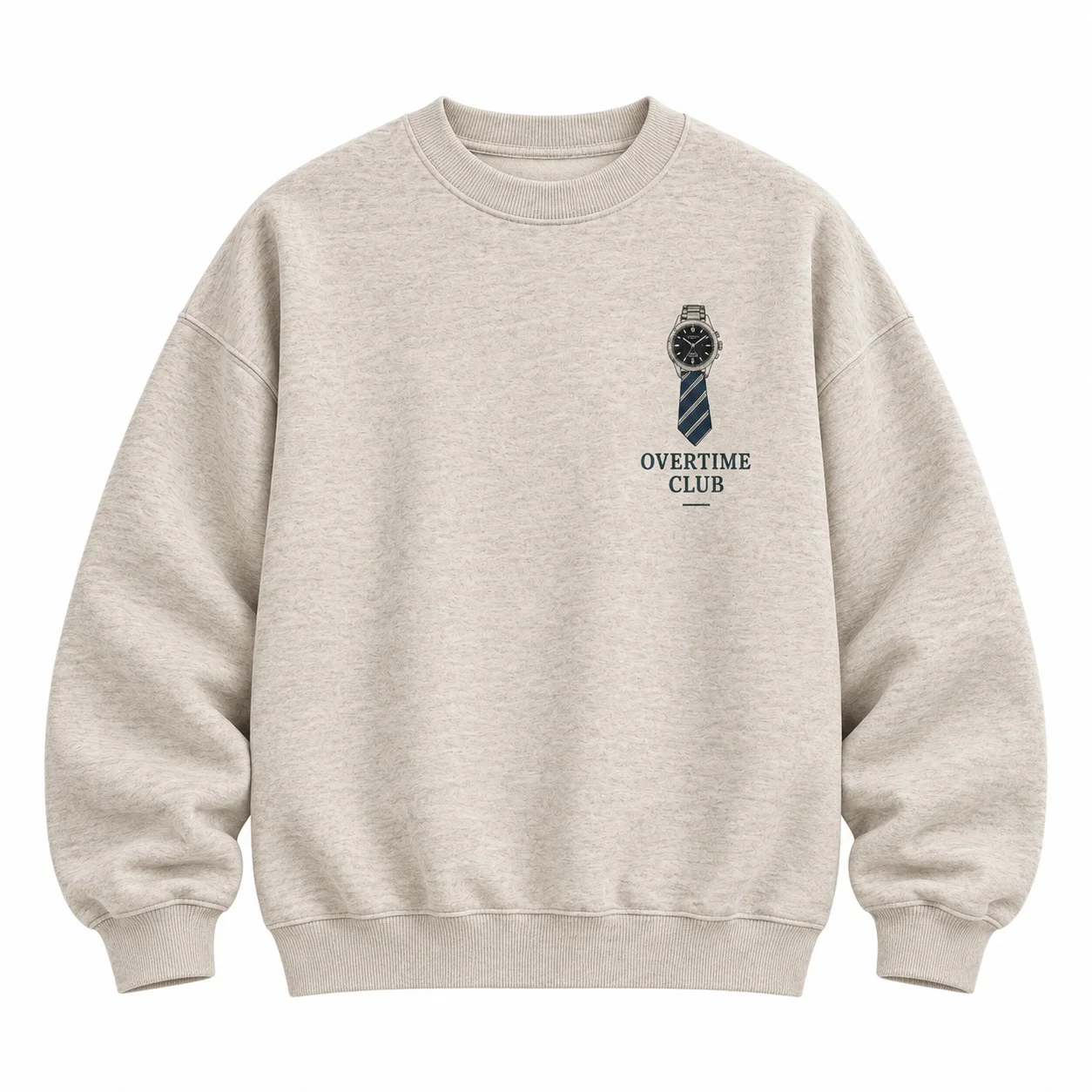 Jujutsu Kaisen Nanami Mens Crewneck Sweatshirt Overtime Club Minimalist Anime Graphic Beige Casual Streetwear