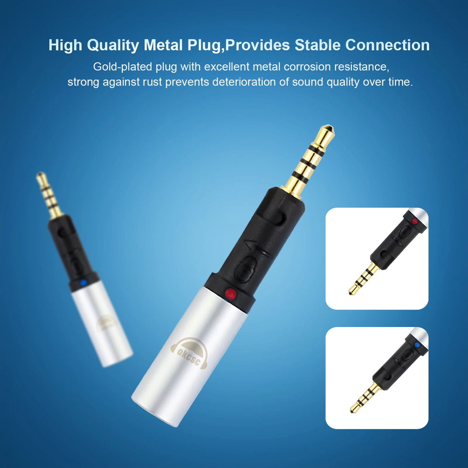 OKCSC Audio Adapter for Audio-technica ATH-R70X to 3. 5mm Cable Adapter 2.5mm male to 3.5mm female Audio Plug Connector