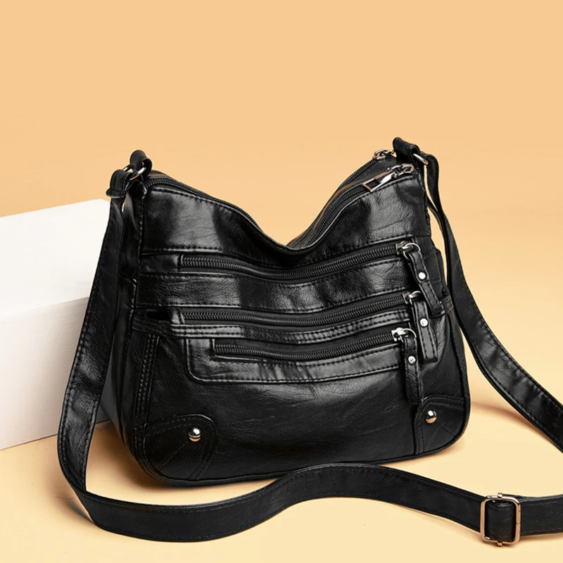 High Quality Women\'s Soft Leather Shoulder Bags Multi-Layer Classic Crossbody Bag Luxury Designer Handbag and Purse