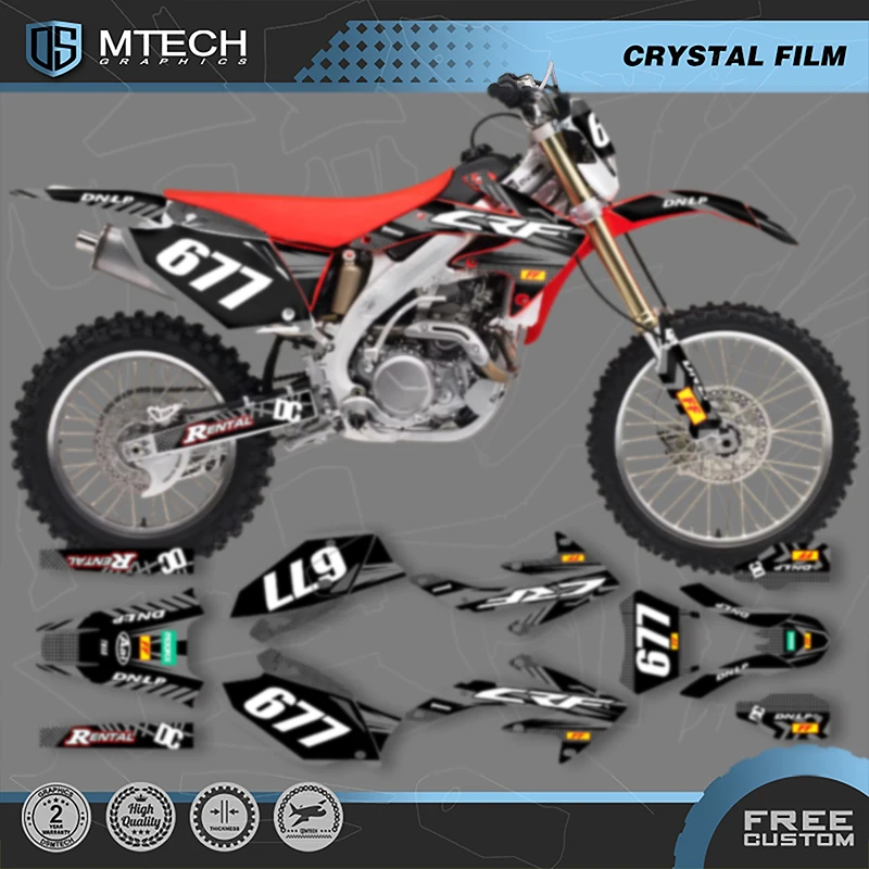 

DSMTECH Motorcycle Graphics Background Decals Stickers Kits for HONDA CRF450X 2005 2006 2007 CRF 450X 2008-18