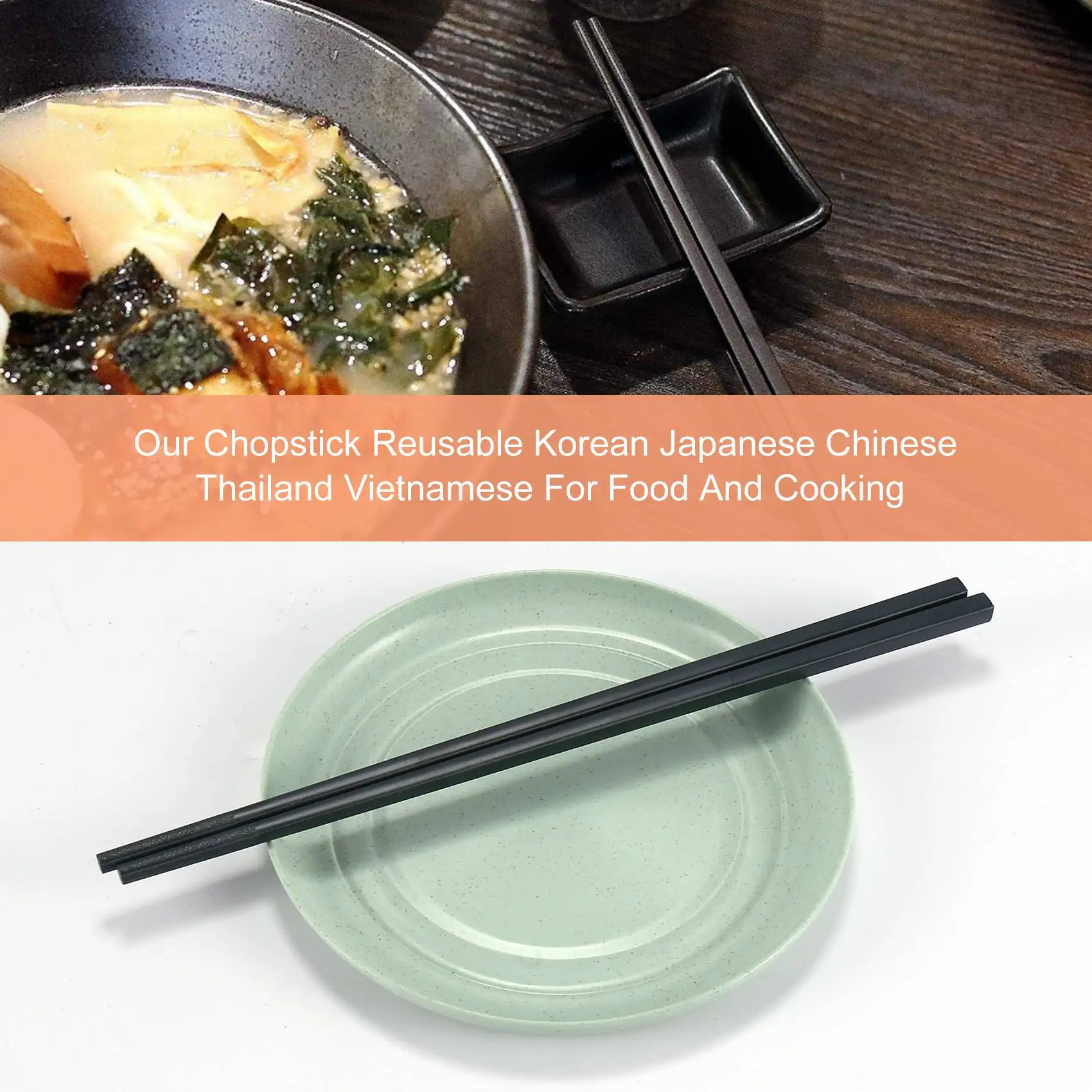 Special Offer~10 Pairs Chopsticks Reusable Dishwasher Safe, Fiberglass Chopsticks, 9.5Inch Non-Slip Chopsticks For Beginners