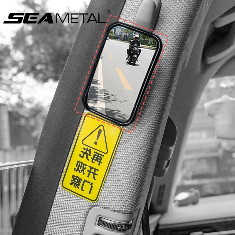 SEAMETAL 2Pcs Car Convex Mirror for Back Passenger Self-Adhesive Blind Spot Rear View Mirror Wide Angle Curved Rearview Mirror