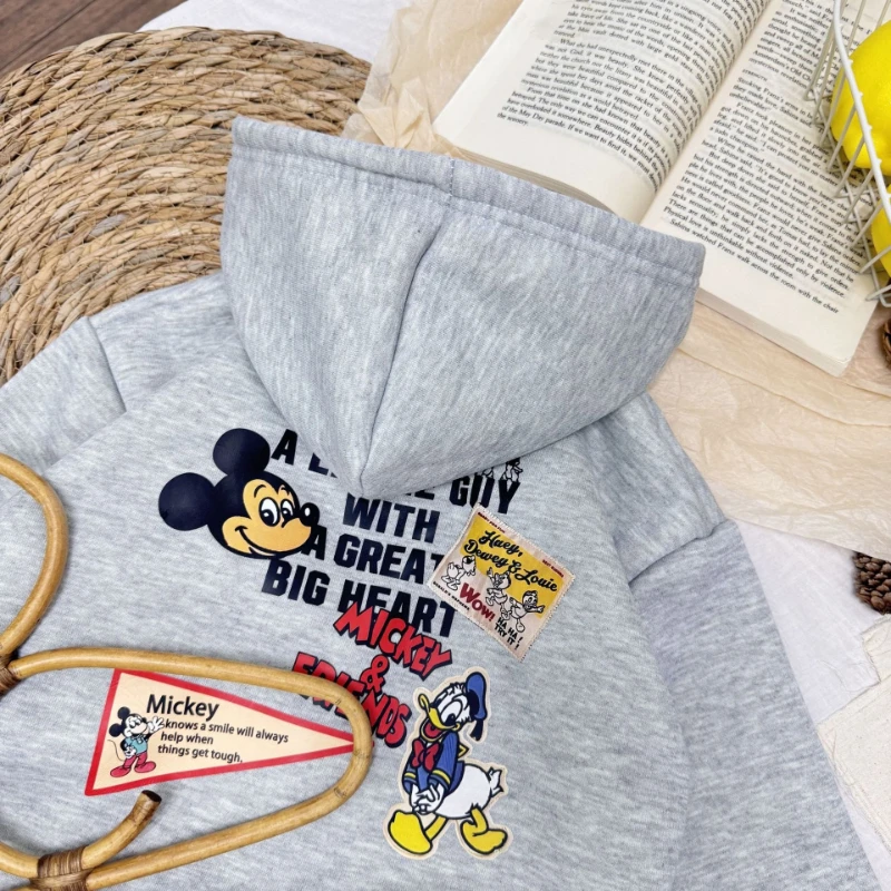 

Kids Hooded Fleece Jacket, Boys & Girls Cartoon Zip-Up Top Winter Korean Style Outerwear New Arrival
