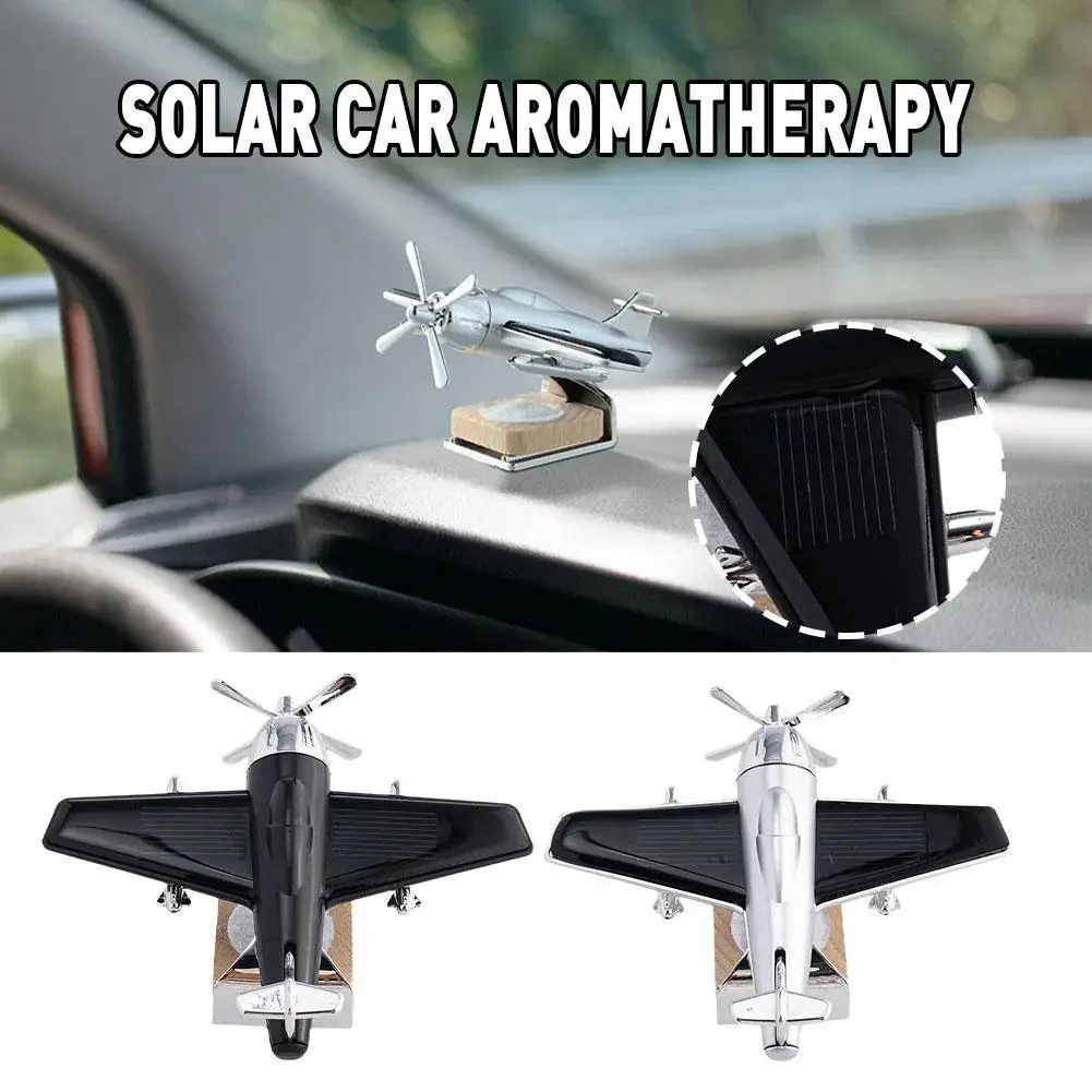 Solar Car Air Freshener, Helicopter Propeller Aroma Rotating Fragrance Aromatherapy, Solar Interior Auto Decoration Diffuse R8Y6