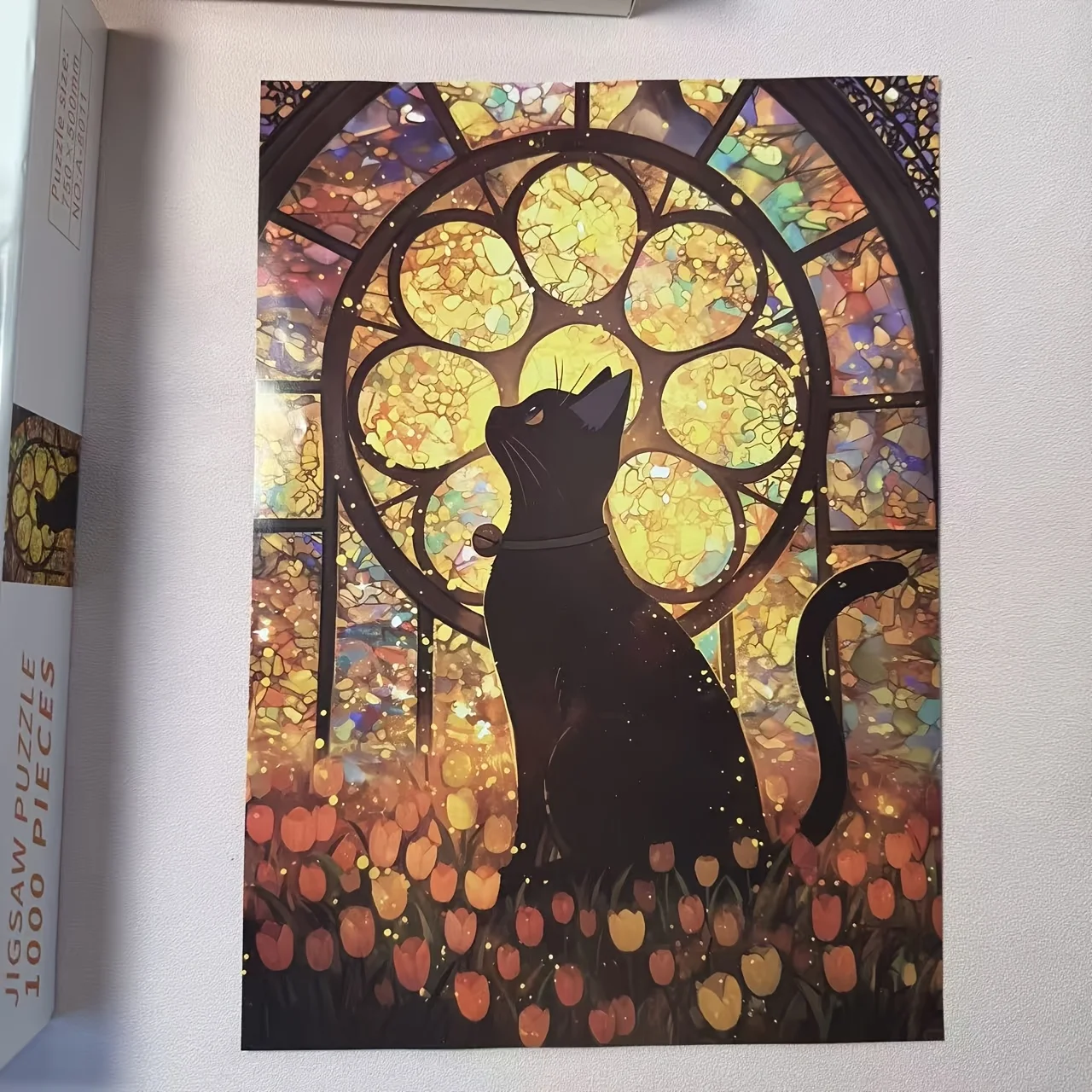 1000 قطعة من أحجية الصور المقطوعة من خشب الأبنوس مقاس 27.5 × 19.7 بوصة لمحبي القطط مع صندوق ورقي وملصق مرجعي