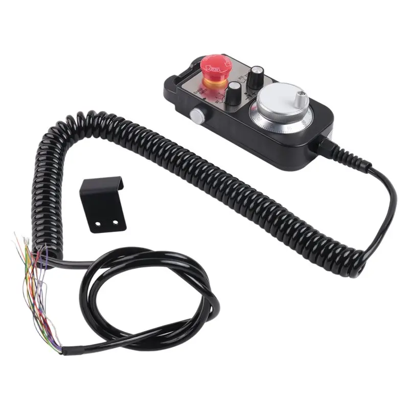 SEWS-Universal Cnc 4 Axis Mpg Pendant Hand Wheel 100 Pulse 5V & Emergency Stop Cnc Router Handwheel 4Axis Type