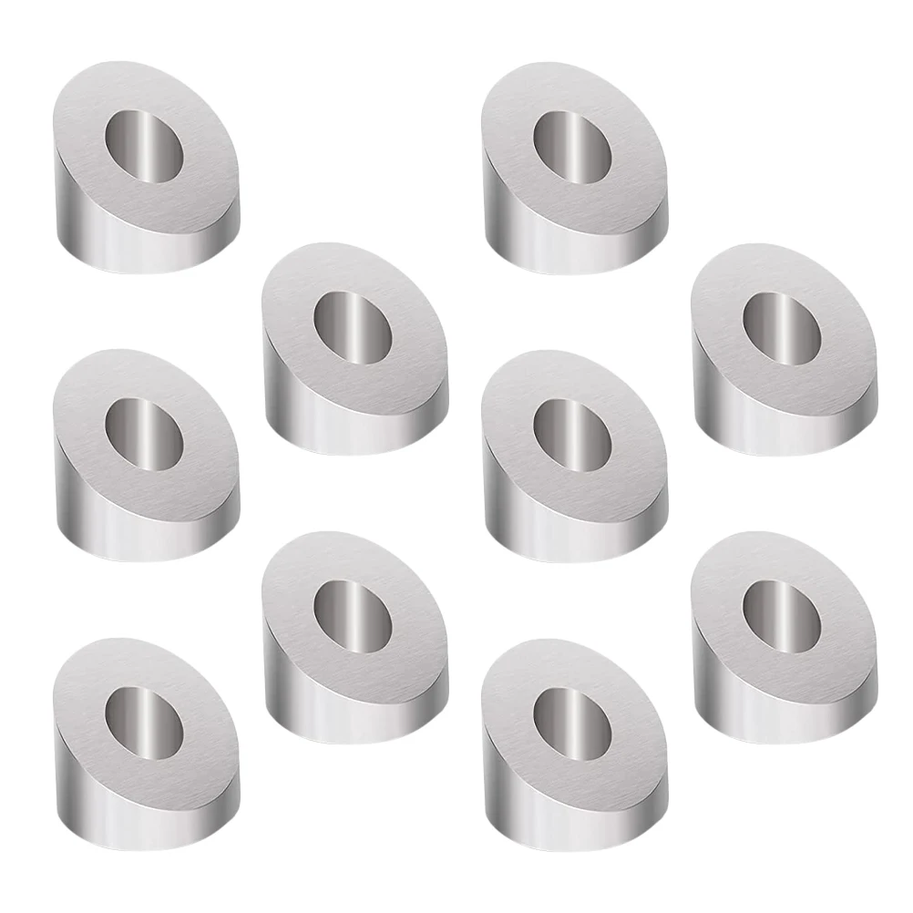 

10 Pcs 1 4 Stainless Steel 316 Cable Washers Beveled Angle Deck Railing Spacers Stair Kits Post Base Bracket Hardware