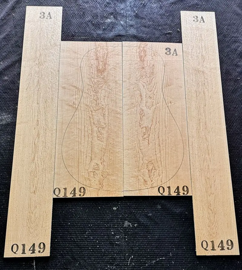 Folk 3a class wooden guitar North n sparrow eye maple back plate wool, guitar making materials DIY materials