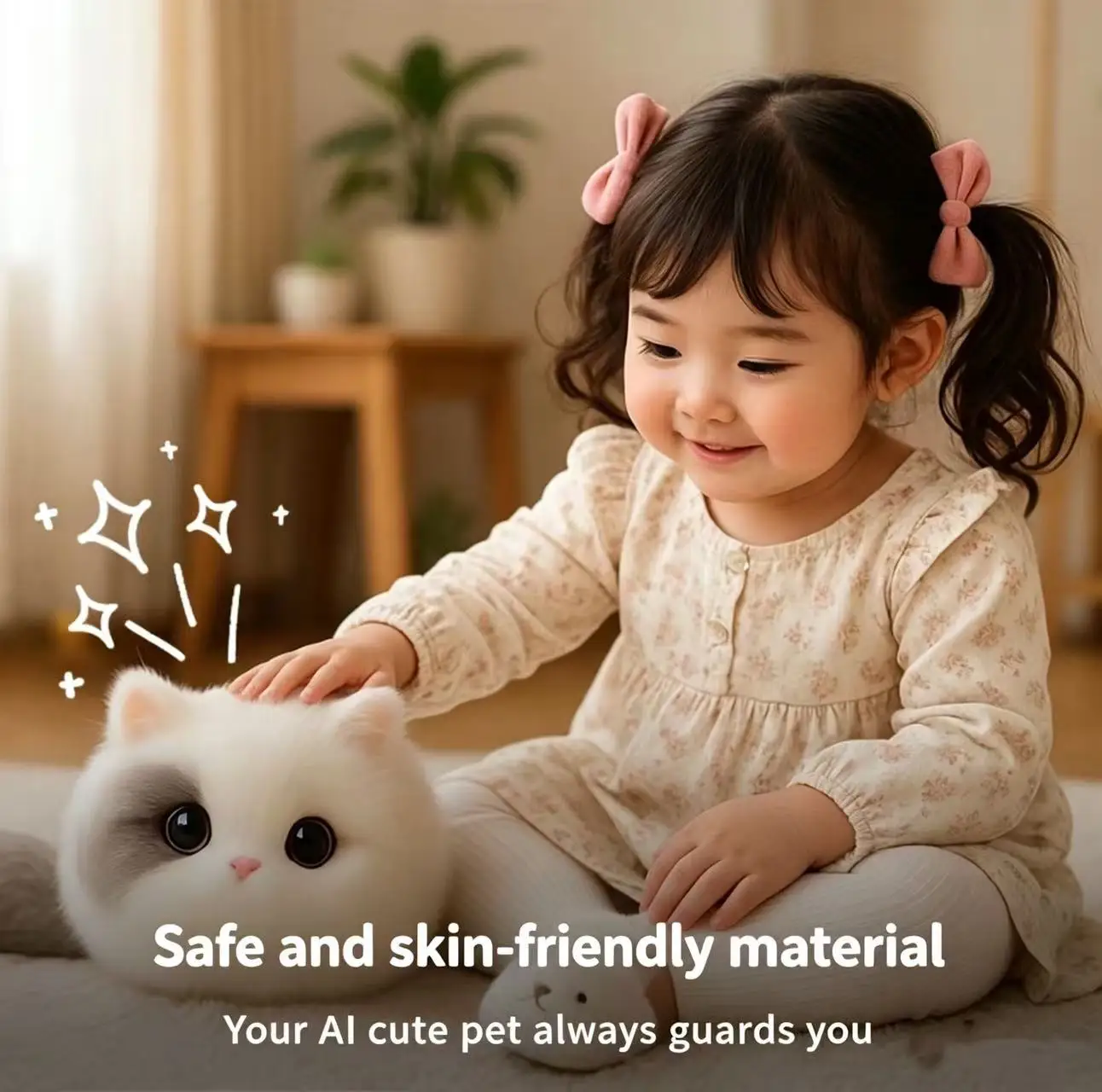 Walulu AI Cute Pet is an emotional companion toy suitable for girls and children, simulating a plush dog toy view 2