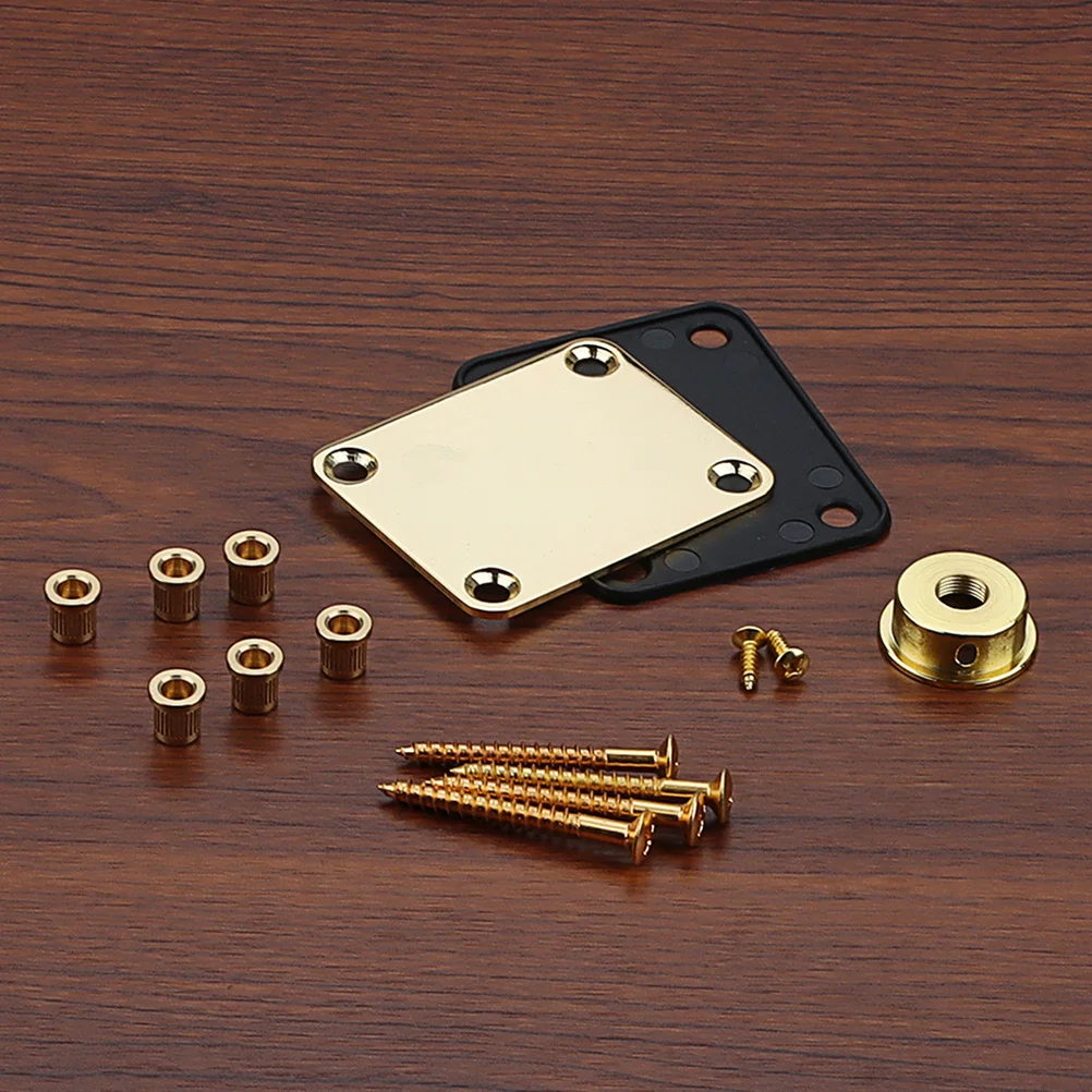 

1 set 1 Set Neck Mounting Plate Metal Neck Board For Electric Guitar Bass Parts Repair String Ferrules Kit Guitar Accessories