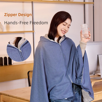 Fashion Wearable USB Electric Heated Blanket Washable Portable Warm Shawl 3 Heating Levels with Hat Leg Cover Winter