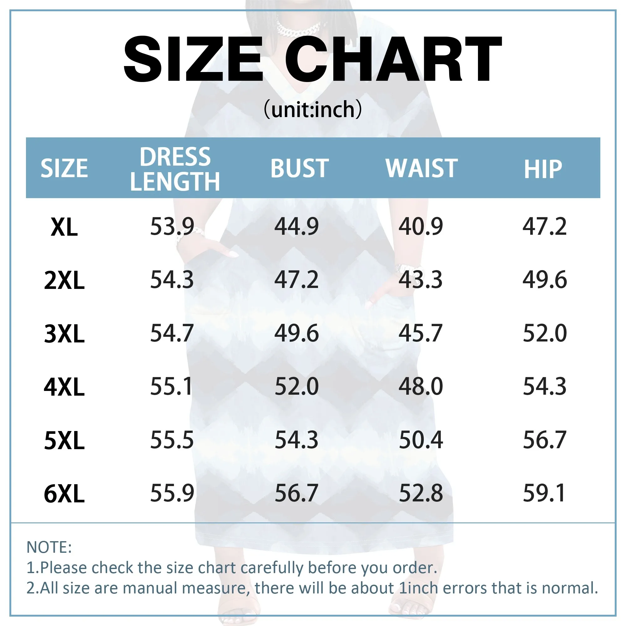 Plus Size Women's Blue Gradient Geometric Print V-Neck Maxi Dress 2025 Summer Casual Beach Party Dress XL-6XL