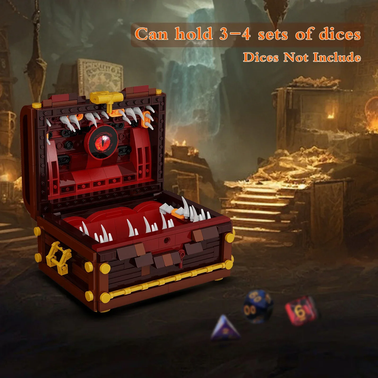 MOC Game Mimic Chest Final Treasure Model Yaranzo Monster Chest Building Blocks Set DIY Kids Puzzle Toys Birthday Gift 522 PCS