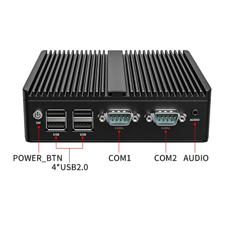 Metal Case Windows Mini PC 6W Low Power Intel  Celeron Processor N2810 N2840 J1900 4Core 2*Lan 2*Com Port HD-MI/VGA Output