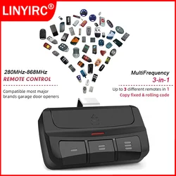 3 IN 1 duplicatore di telecomando per porte/cancelli multifrequenza per Garage 280-868MHz Clone del trasmettitore di controllo del cancello elettronico