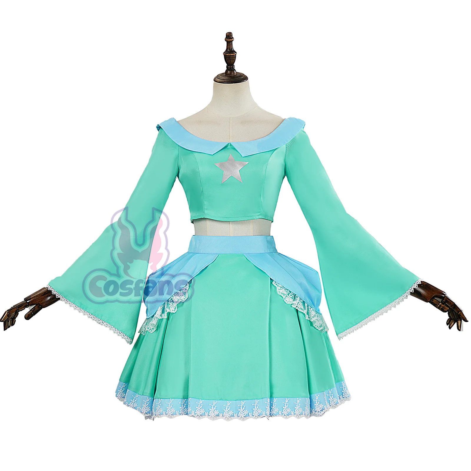 

Anime Princess Dress Game Anime Cosplay Costume Green Short Cake Dress Cute Kawaii Woman youngsters Halloween Party Dress Suit