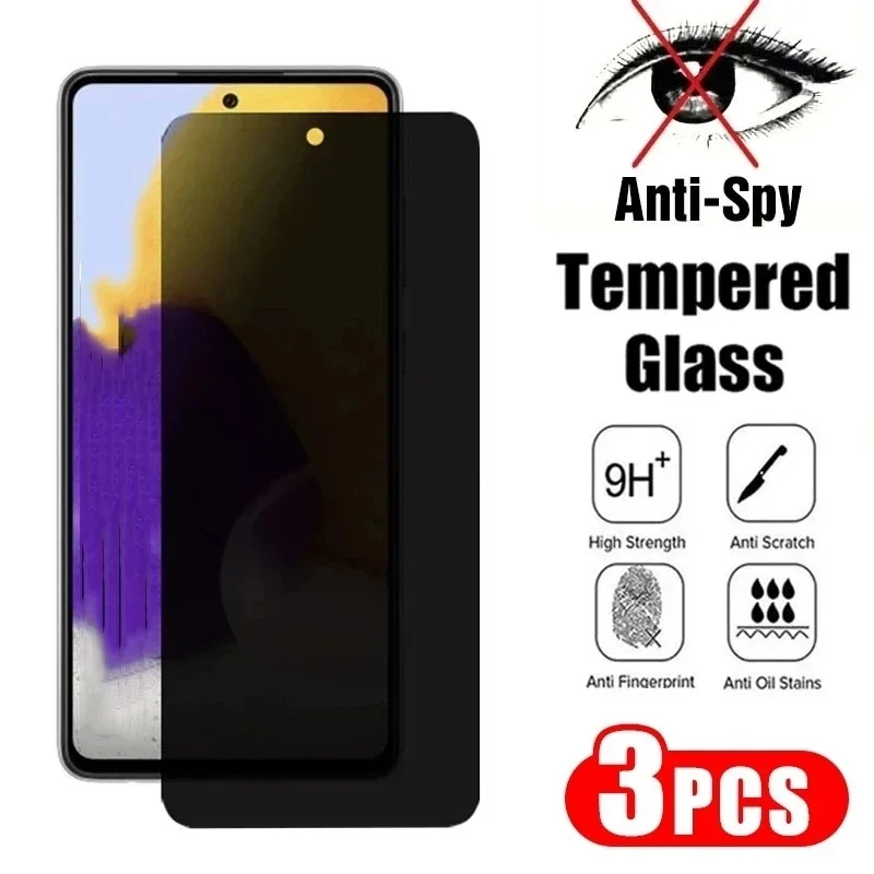 3Pcs Privacy Glass For Xiaomi Redmi A3 Y3 8A 9I 9A 9AT 9C 10A 10C 12C 13 13C 10A K60 K70 K60E A3X Anti-Spy Screen Protector