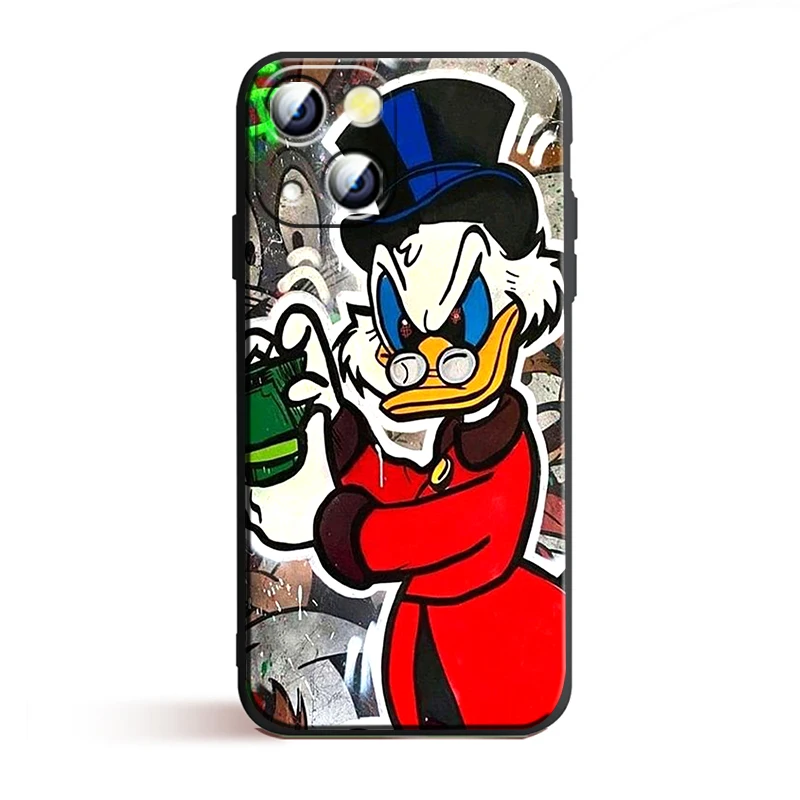 McDuck Scrooge Cool Apple iPhone Case For 15 14 13 12 11 Mini XS XR X 6S 6 Pro Max Plus Black Soft Cover