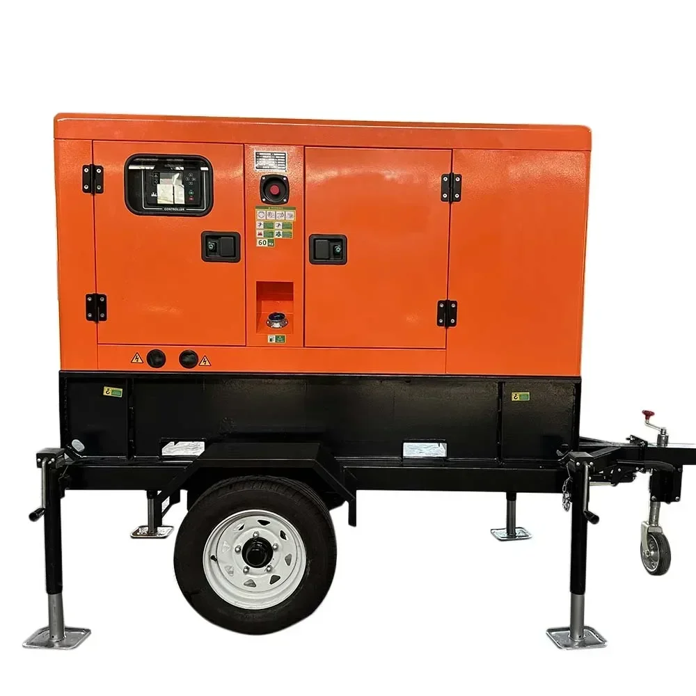 Trailer Mobile Silent Generator 25kva to 250kva Low Noise Backup  Generator for Industrial Commercial Use