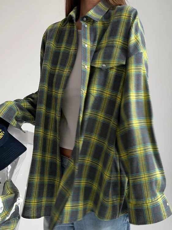 Casual Sle Loose Fit irt Vintage Versatile Colletto in poliestere Lungo Sve Premium Faion Summer Thiened irt da donna
