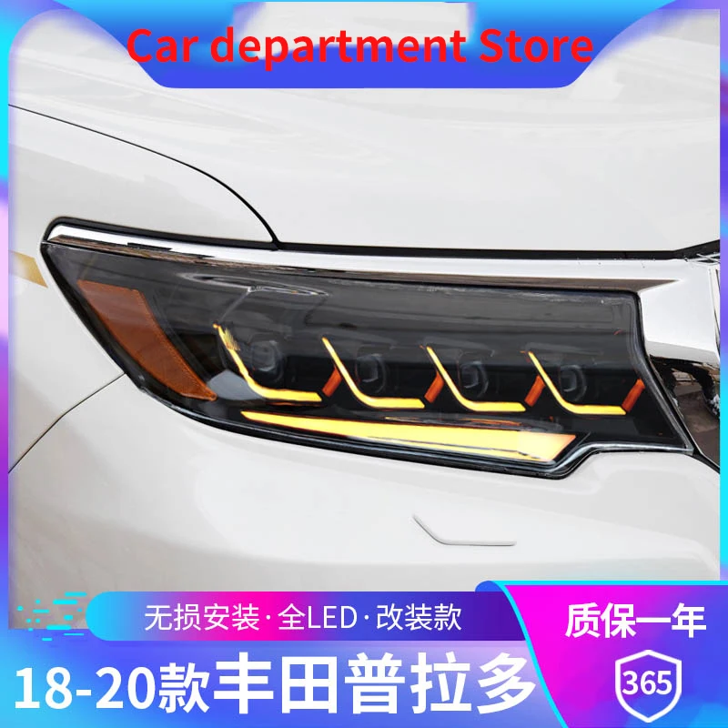 Car Lights For Prado 2018-2022 LED Crystal Matrix Headlights Modification Upgrade DRL Dynamic Turn Signal Lamp Car accessories