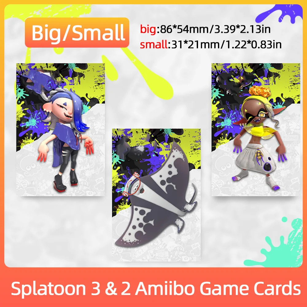 3-23pcs Cards For Multiple Versions Splatoon Pvc Nfc Tag Game Card Splatoon 2 & 3 Game Cards Pvc Nfc Tag Game Card For Ns Switch