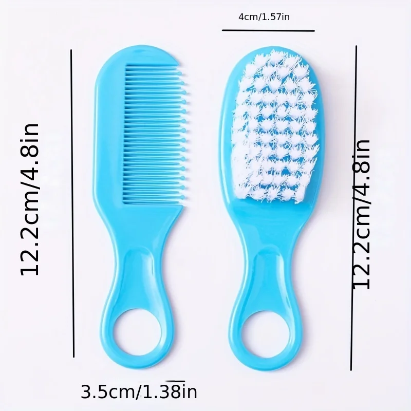Hair Care Comb & Brush Set for Newborns, Safe Infant Scalp Massage Kit to Remove Cradle Cap