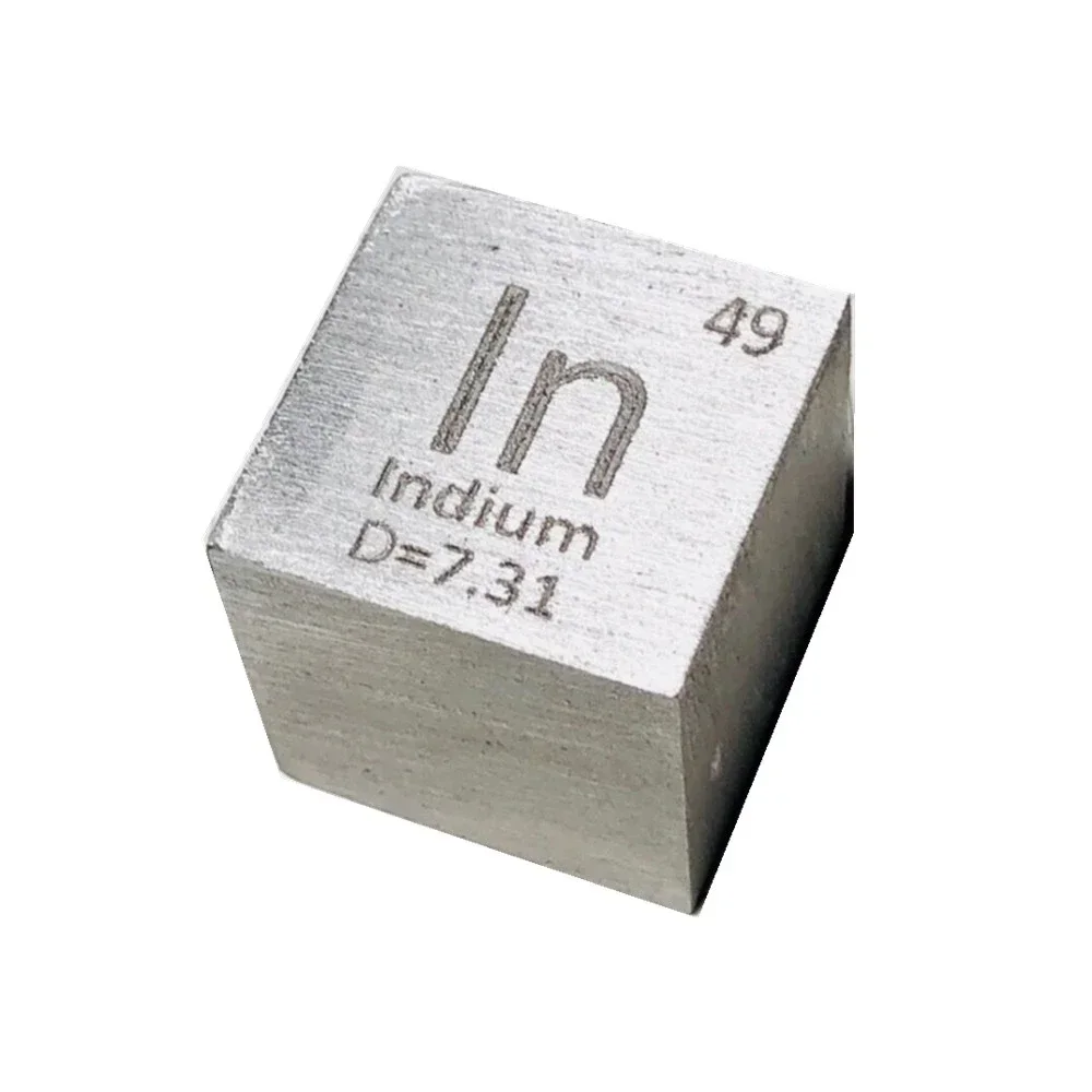 

1'' Indium Cubic Solid Density Metal Purity 99.995% Element Hobby Collection Specimen