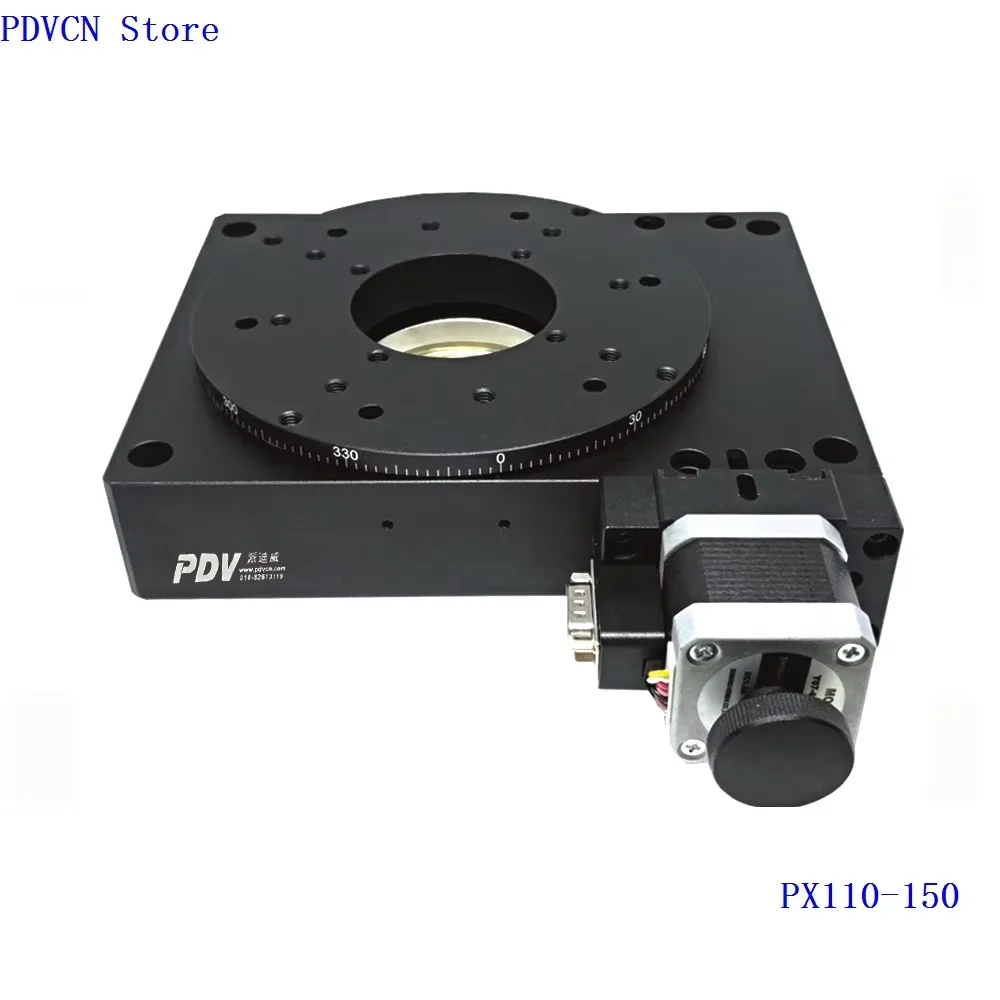 PDV PX110-150 المرحلة الدوارة الكهربائية، منصة دوارة كهربائية، مرحلة دوران بمحرك، مقياس محمل مكتبي دوار دقيق
