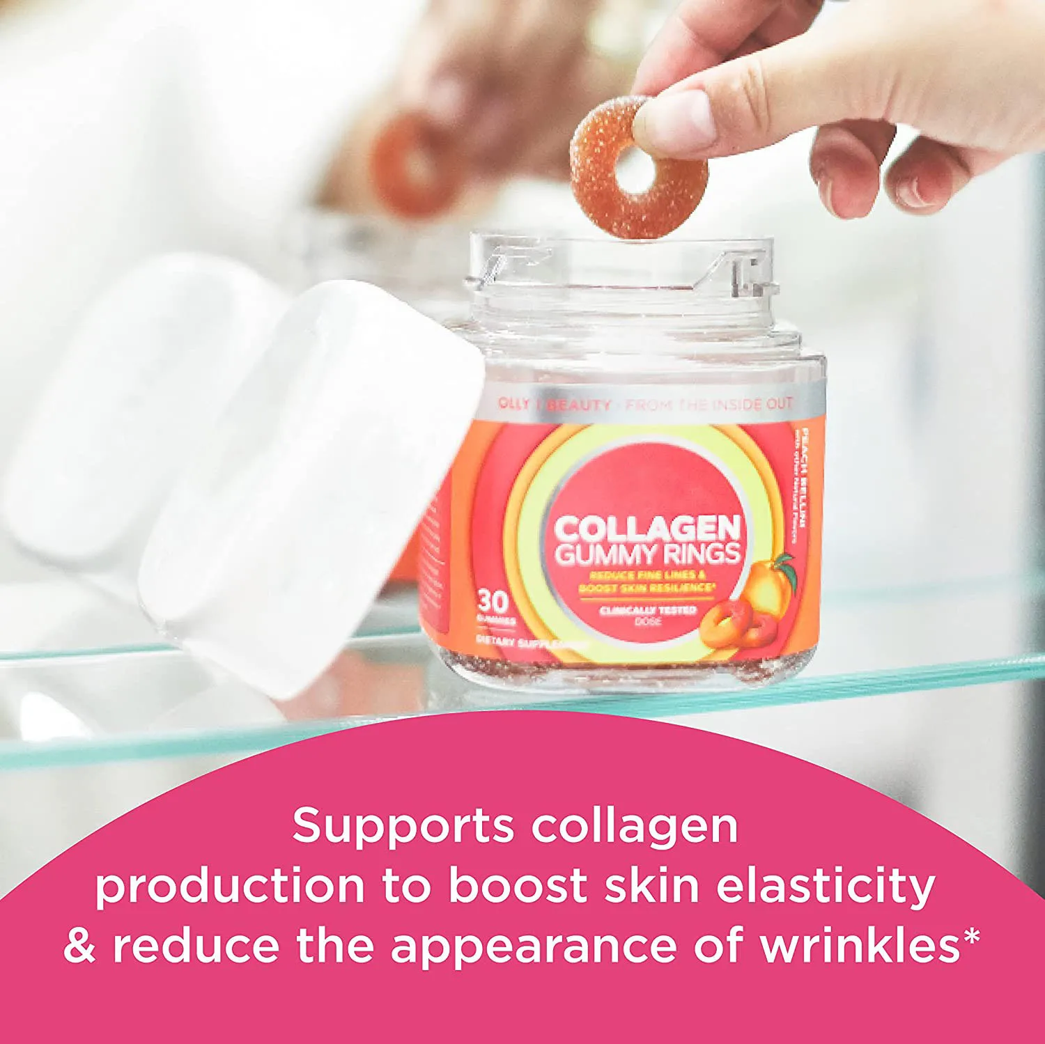

Collagen gummies repair and maintain skin tissue elasticity, maintain skin plumpness, and improve skin condition