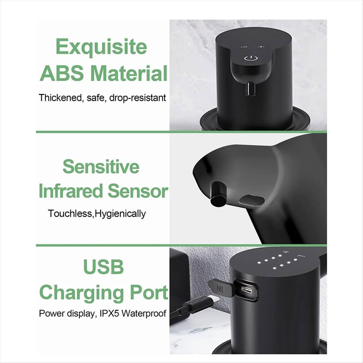 2026 + Automatic Foaming Soap Dispenser,4-Level Adjustable,Touchless,400ml Wall Mount Rechargeable Foam Hand Soap Dispenser