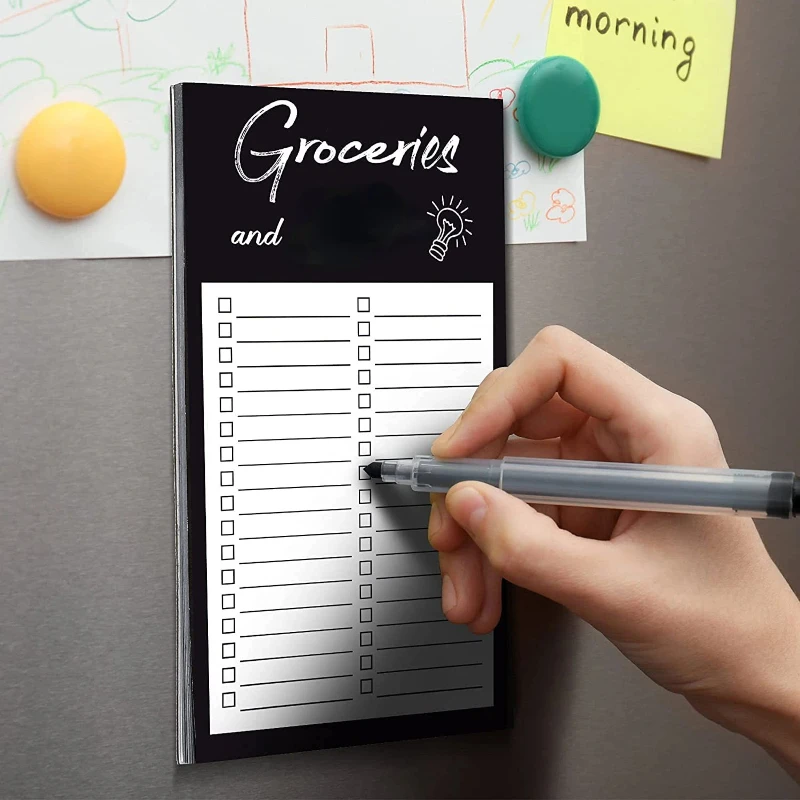 50 Sheets Fridge Magnetic Notepads Cute Memo Pads Grocery Shopping List To Do List Planner Grocery Sticker Message Board Notes