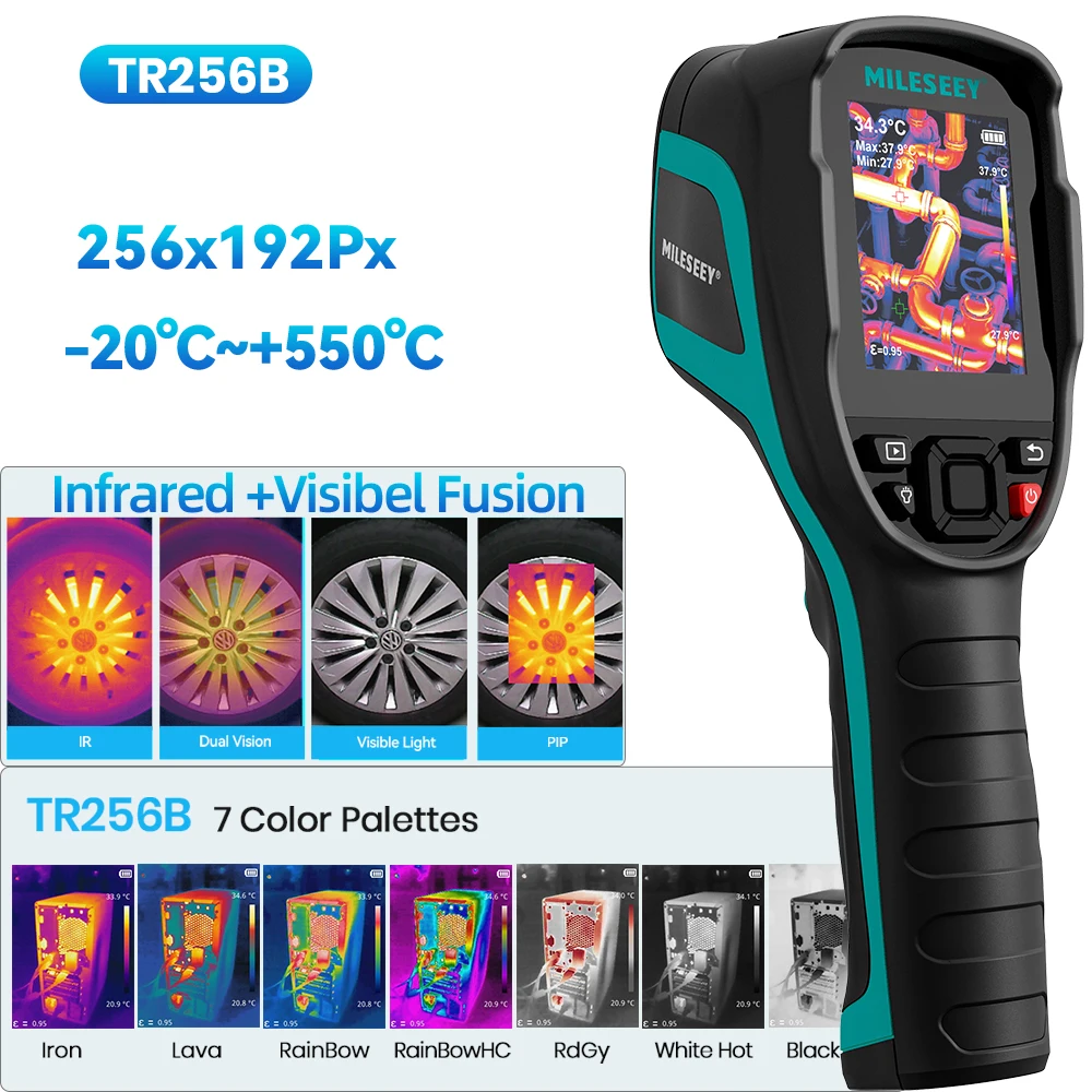 Milessey TR256E TR256B Warmtebeeldcamera 256X192 Warmtebeeldcamera Infrarood Temperatuurmeter Voor Reparatie, Pcb, Pijplijndetec