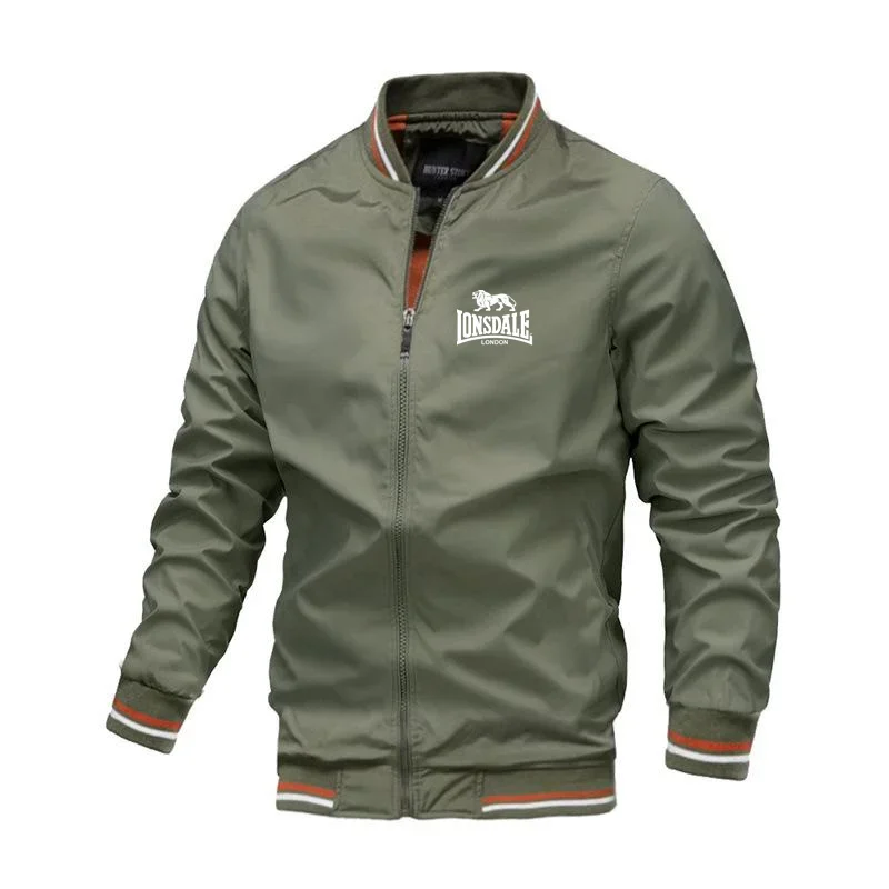 

New spring-autumn men's casual windbreaker coat, fashionable outdoor high-quality zipper windproof zipper stand-up collar jacket
