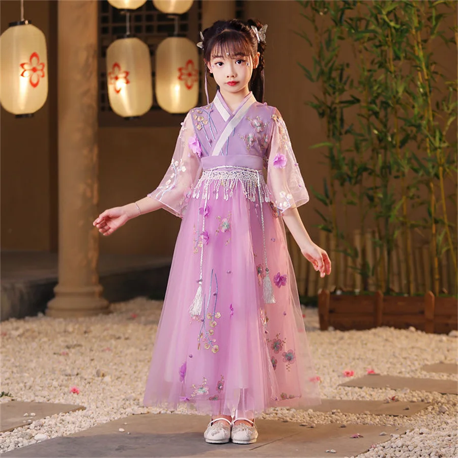 Cinese Hanfu ragazza bambini costumi Cosplay pizzo bambina vestito principessa Tang vestito bambini ragazza Hanfu vestito tradizionale cinese