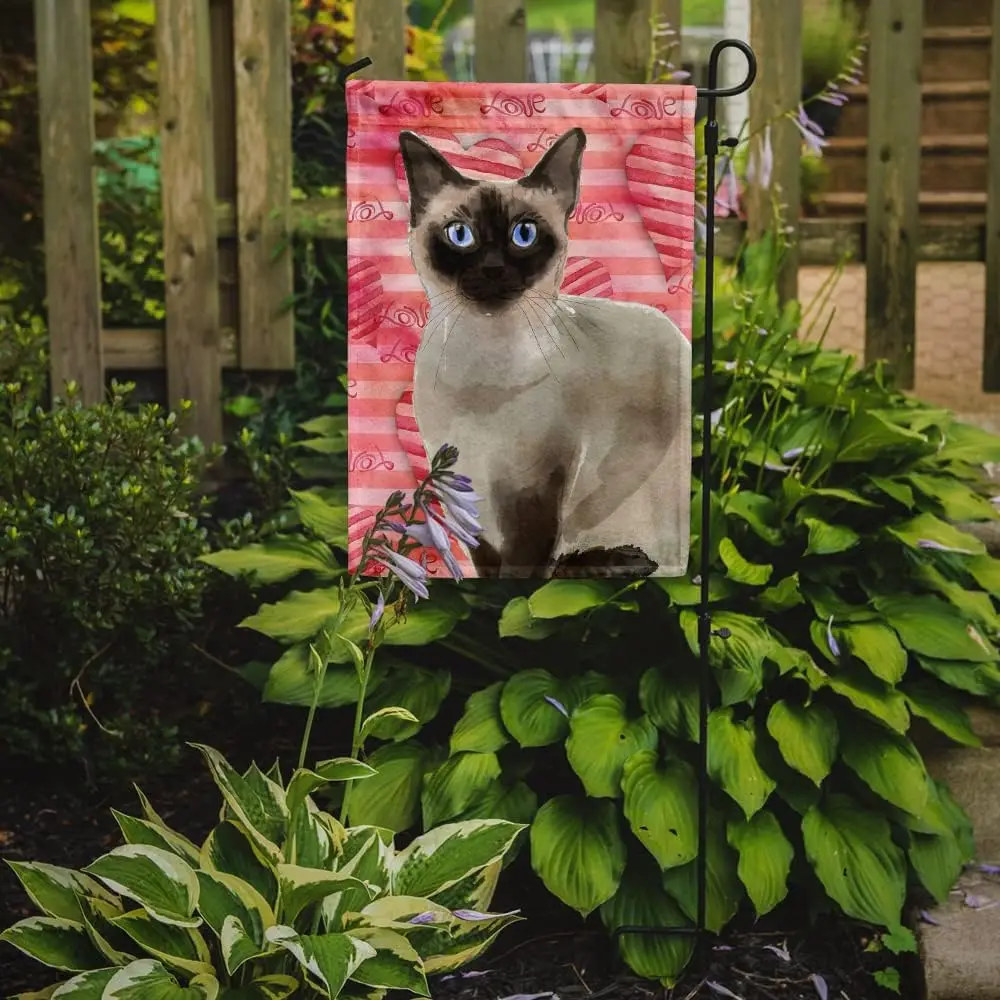 Caroline's Treasures CK3054GF Siamese Cat Love Garden Flag, Red Mailbox Flag Decorative Yard Flag  Outside Patio Artwo