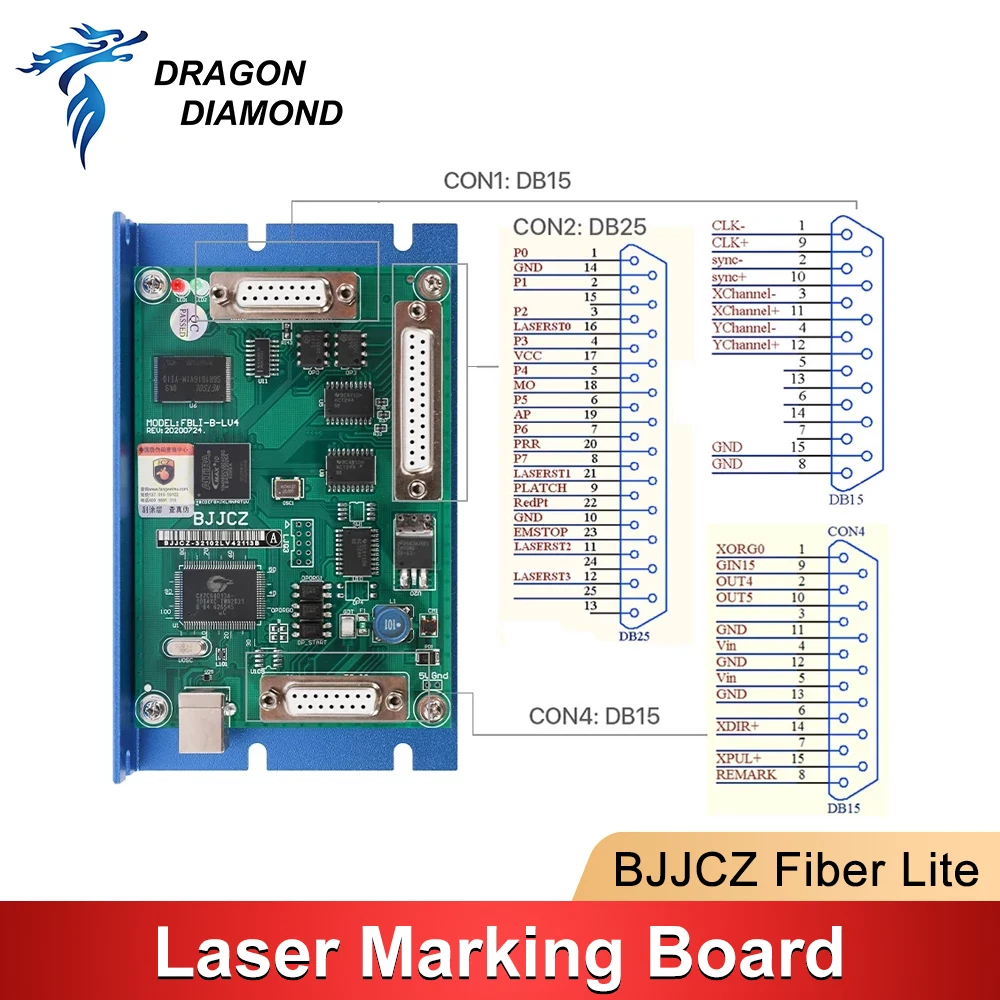 BJJCZ Laser Marking Machine Controller Original Card BJJCZ-FIBER-LITE for 1064nm Fiber Marking Machine IPG Raycus MAX