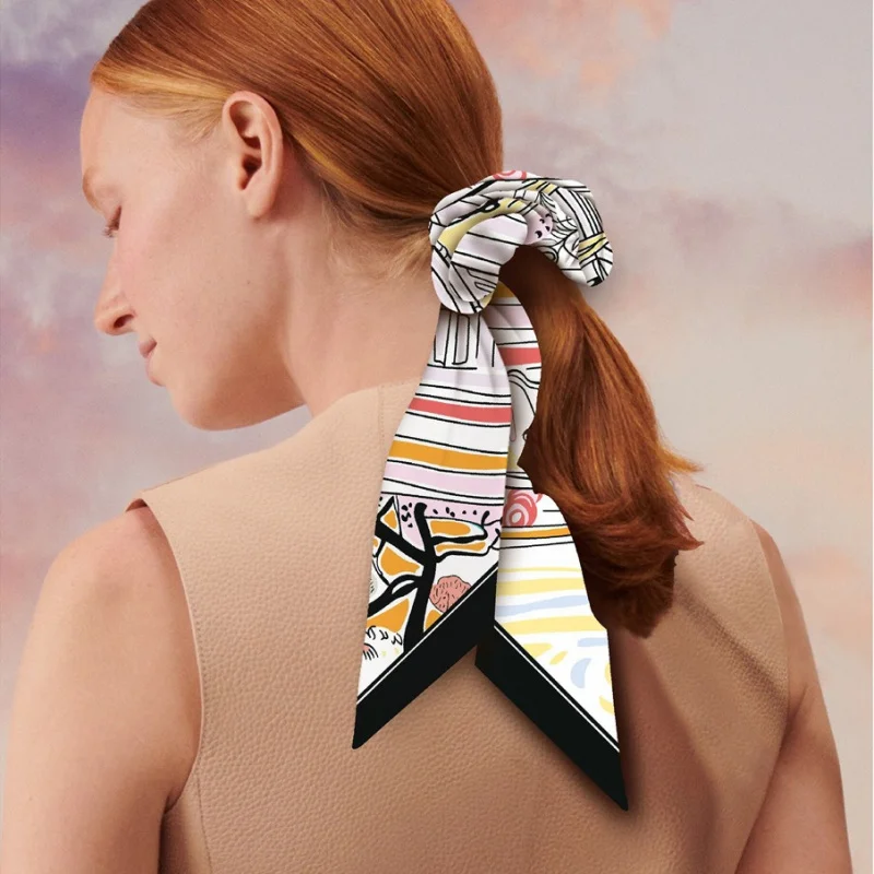 Korean Style Simple Hand-Painted Twill Hair Band Hair Accessories All-Match Decorative Ponytail Tie Headband Hair Ring